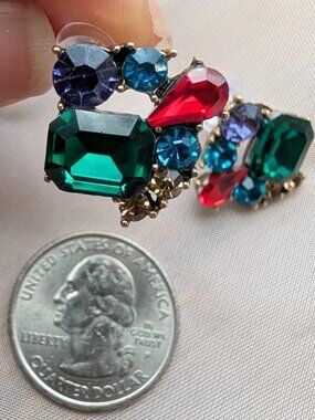 Colorful Gemstone Style Stud Earrings | Bold Jewel Tone Statement